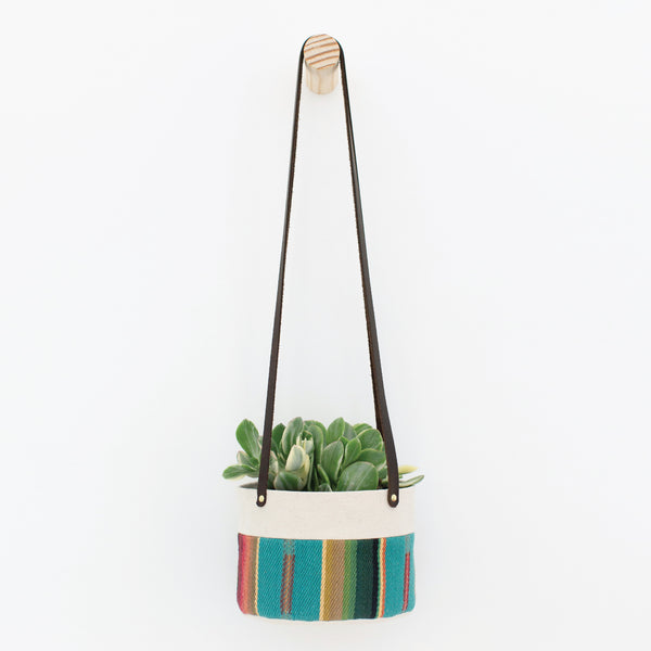 diy fabric hanging planter Canvas Fabric Hanging Planter with Plastic Pot + Saucer