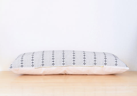 Natural Canvas Lumbar Pillow | White