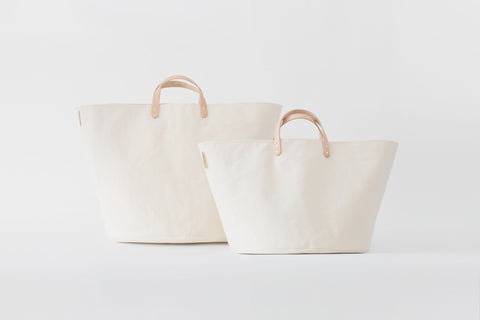 Large Minimalist Canvas Bucket Basket | Natural