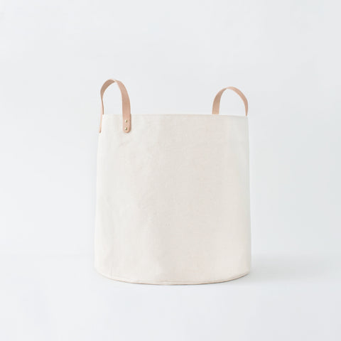 Large Minimalist Canvas Bucket Basket | Natural (second quality)