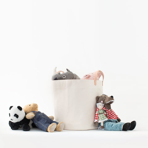 Large Minimalist Canvas Bucket Basket | Midnight