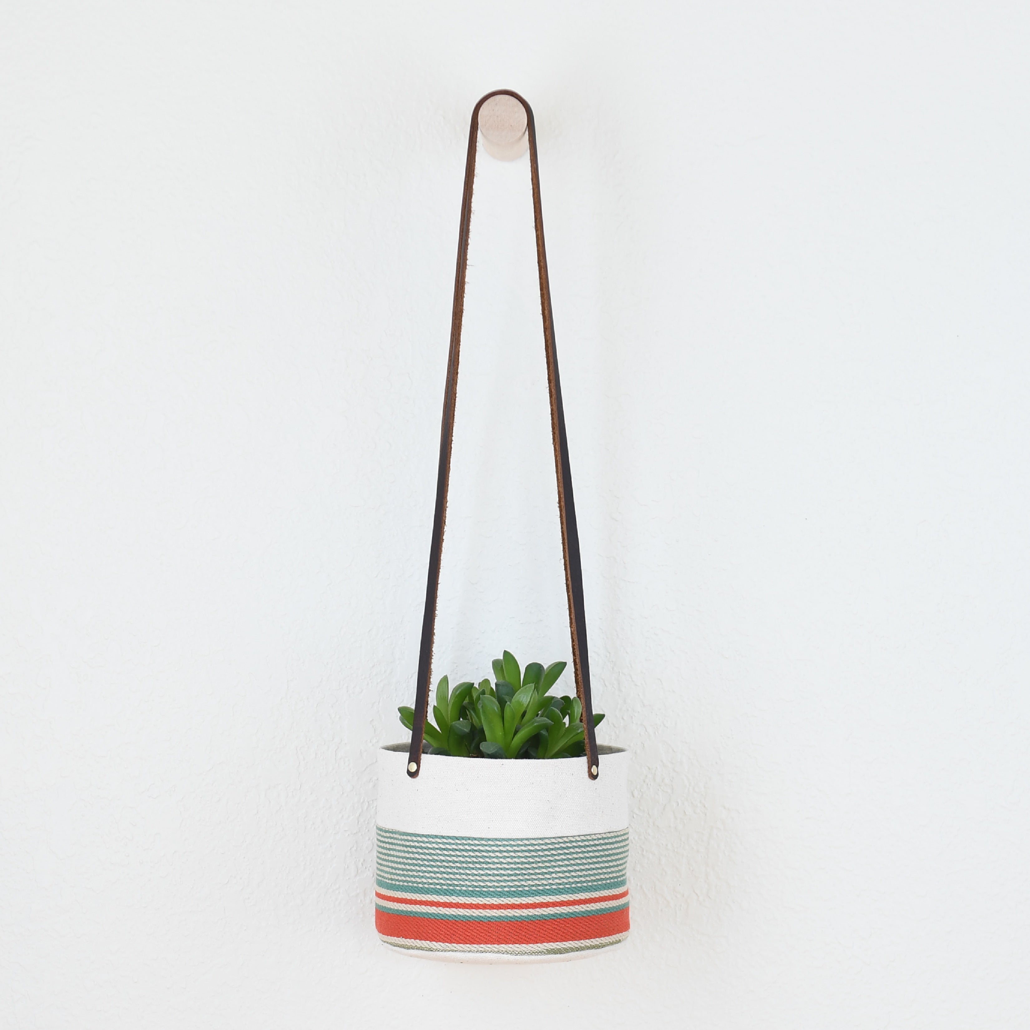 fabric hanging plant holder Canvas Fabric Hanging Planter with Plastic Pot + Saucer – Good Company Wares