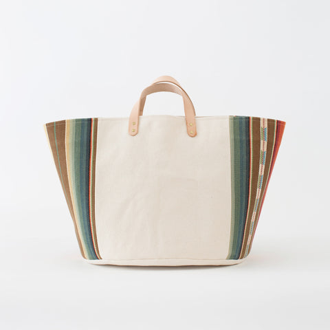 Medium Natural Canvas Bucket Basket | Orange