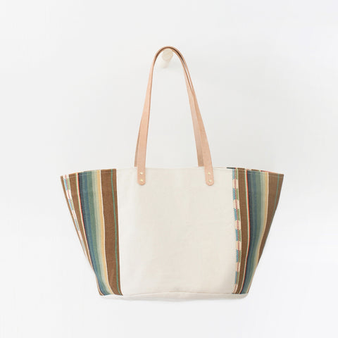 Natural Canvas Bucket Tote | Orange