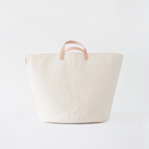 Large Minimalist Canvas Bucket Basket | Natural
