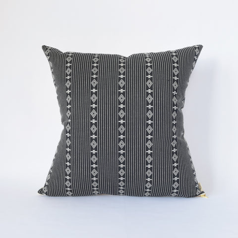 Natural Canvas Throw Pillow | Black