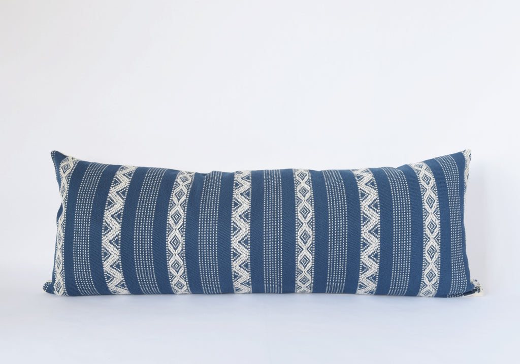 Natural Canvas Lumbar Pillow | Indigo