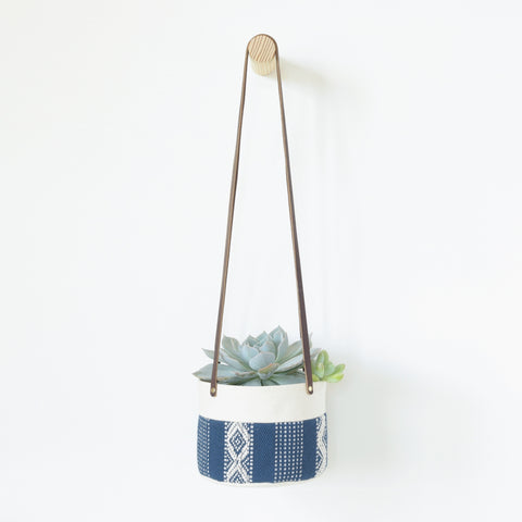 Medium Natural Canvas Hanging Planter | Indigo