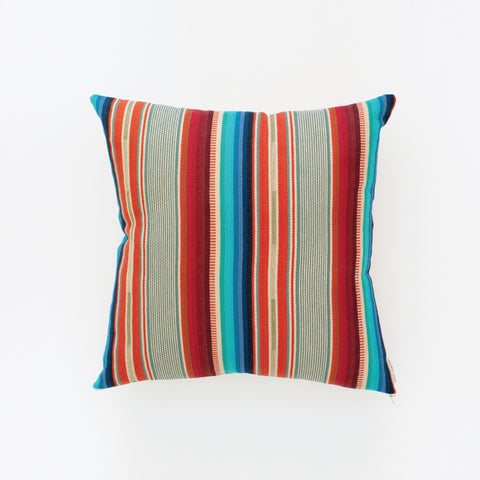Natural Canvas Throw Pillow | Red + Blue