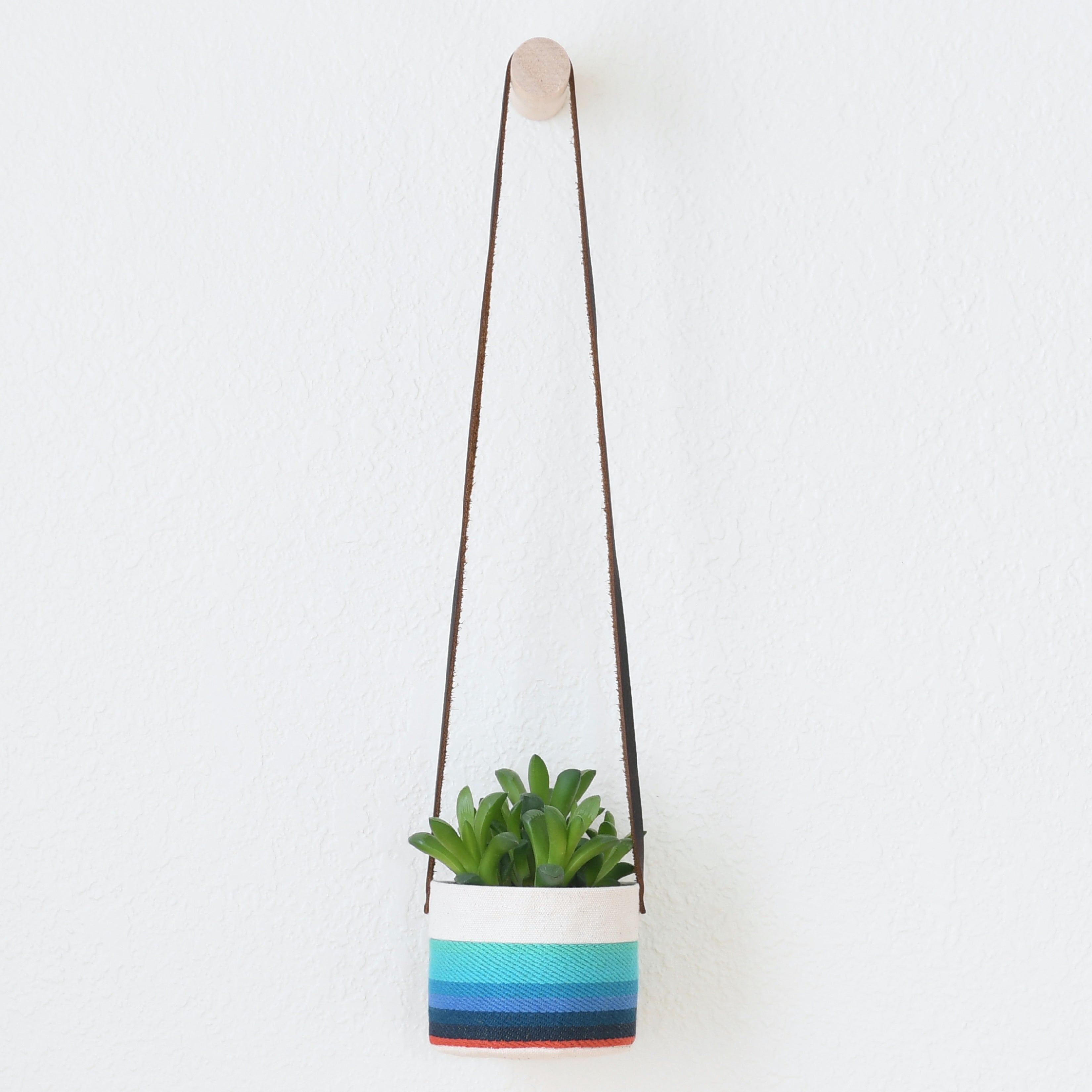 closed mondays hanging planter Canvas Fabric Planter Basket with Plastic Pot + Saucer